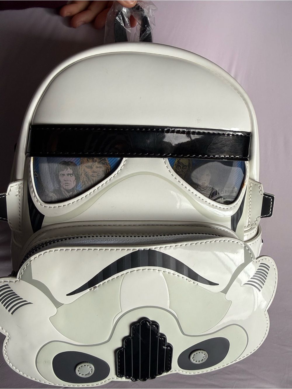 Loungefly White and Black Stormtrooper Helmet Mini Backpack